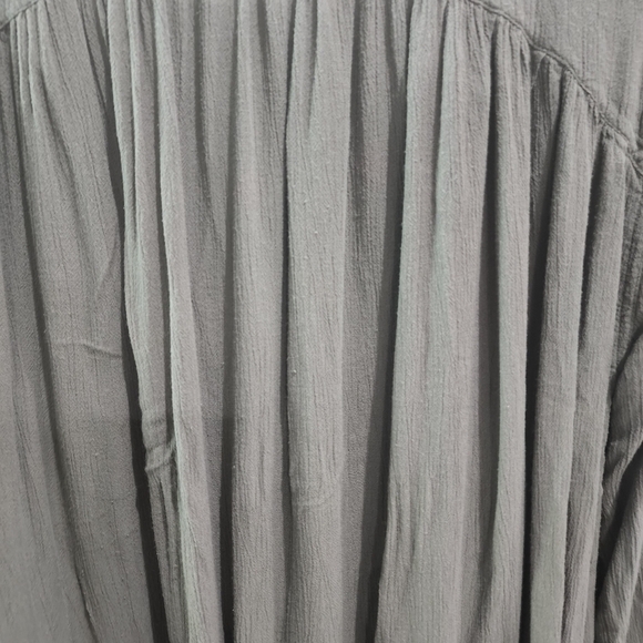 Free People Sage Green Long Sleeve Gauzy Light Weight Top - Picture 6 of 6